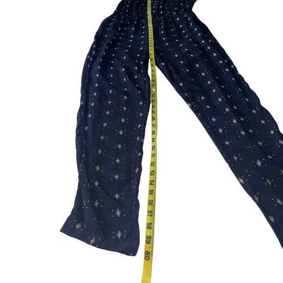 Lucky Brand Live in Love Black/White Printed Sleeveless/Halter top Jumpsuit Sz M - Picture 4 of 15